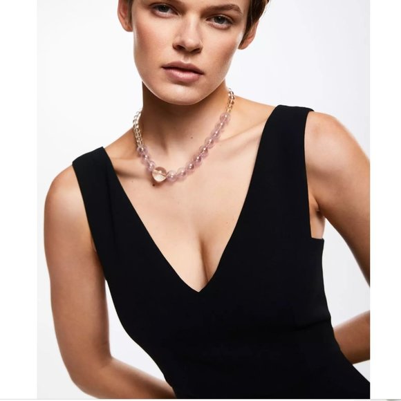 🖤Mango V-Neck Jumpsuit, NWT - Black M - Picture 4 of 6